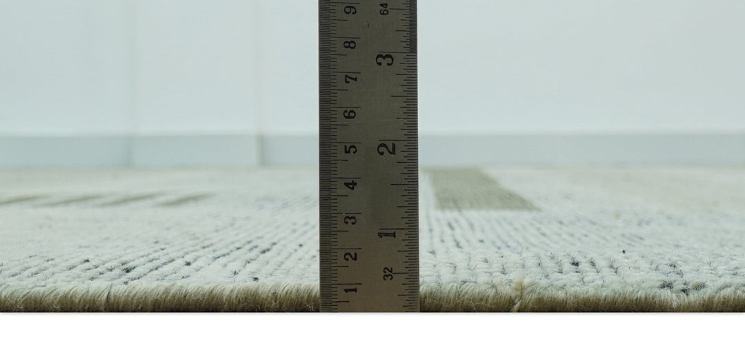 Custom Made Brown and Beige Contemporary Design Hand knotted Wool Area Rug - The Rug Decor