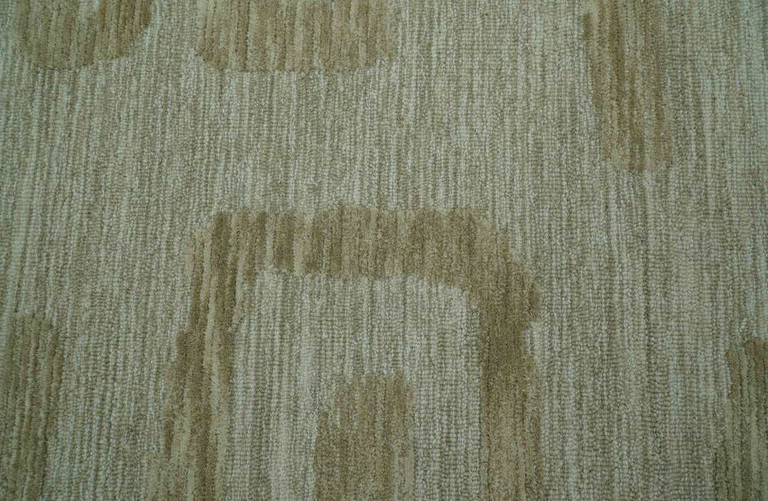 Custom Made brown And Ivory Modern Abstract Pattern Hand Tufted Wool Area Rug - The Rug Decor