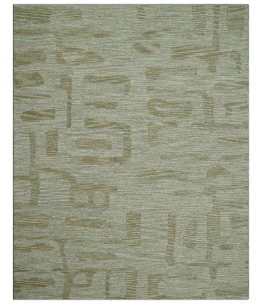 Custom Made brown And Ivory Modern Abstract Pattern Hand Tufted Wool Area Rug - The Rug Decor