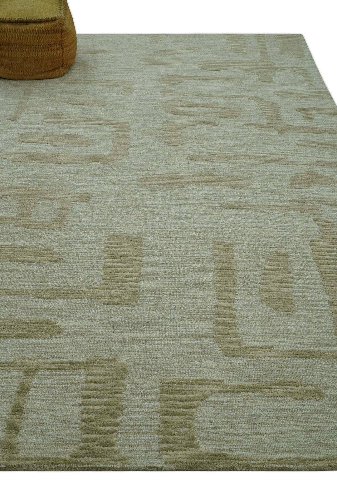 Custom Made brown And Ivory Modern Abstract Pattern Hand Tufted Wool Area Rug - The Rug Decor