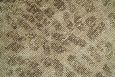 Custom Made Camel and Taupe Modern leopard Design Hand knotted wool area rug - The Rug Decor