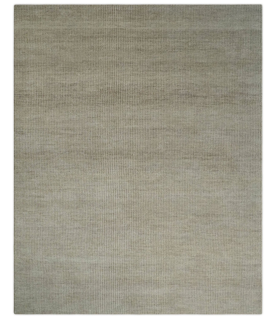 Custom Made Contemporary Beige and Ivory Hand Knotted Rug Area Rug - The Rug Decor