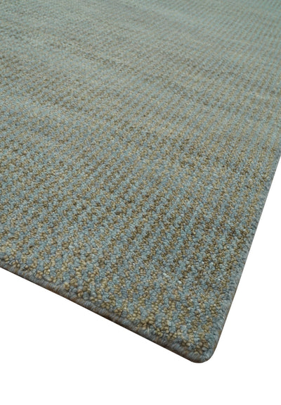 Custom Made Contemporary Blue and Brown Hand Knotted wool Area Rug - The Rug Decor