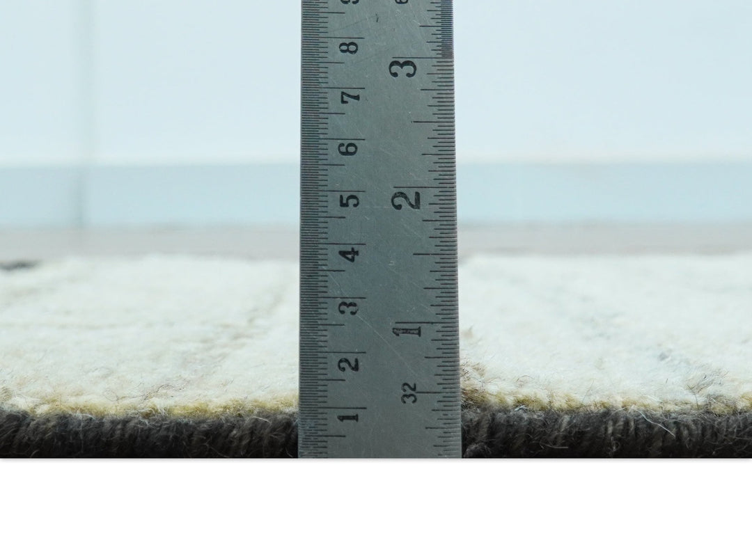 Custom Made Contemporary Design Black And Beige Hand knotted wool Area Rug - The Rug Decor