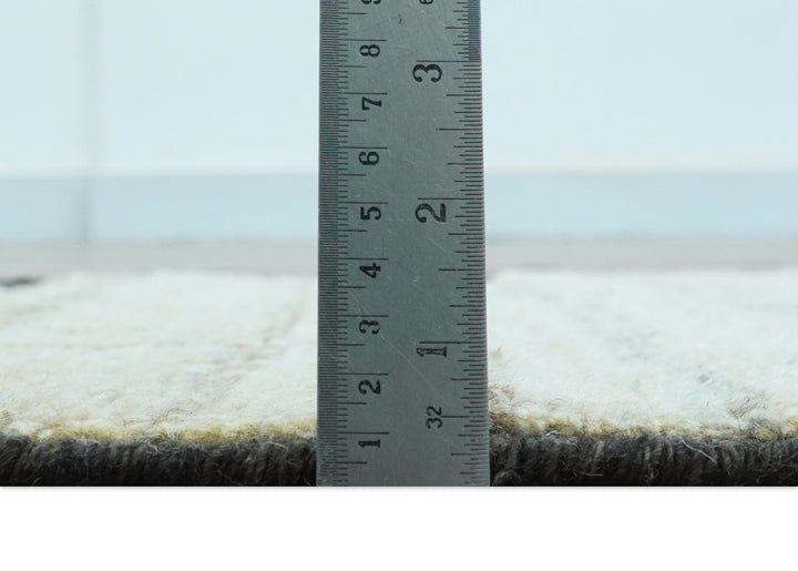 Custom Made Contemporary Design Black And Beige Hand knotted wool Area Rug - The Rug Decor