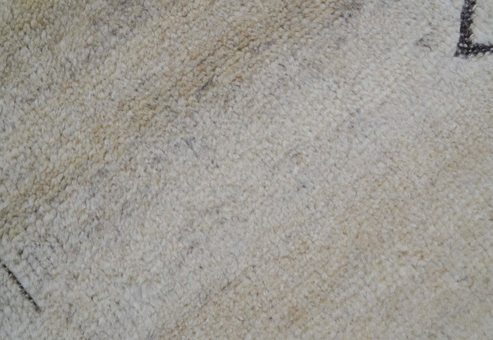 Custom Made Contemporary Design Black And Beige Hand knotted wool Area Rug - The Rug Decor