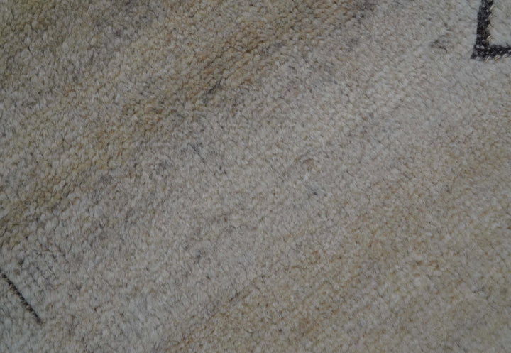 Custom Made Contemporary Design Black And Beige Hand knotted wool Area Rug - The Rug Decor