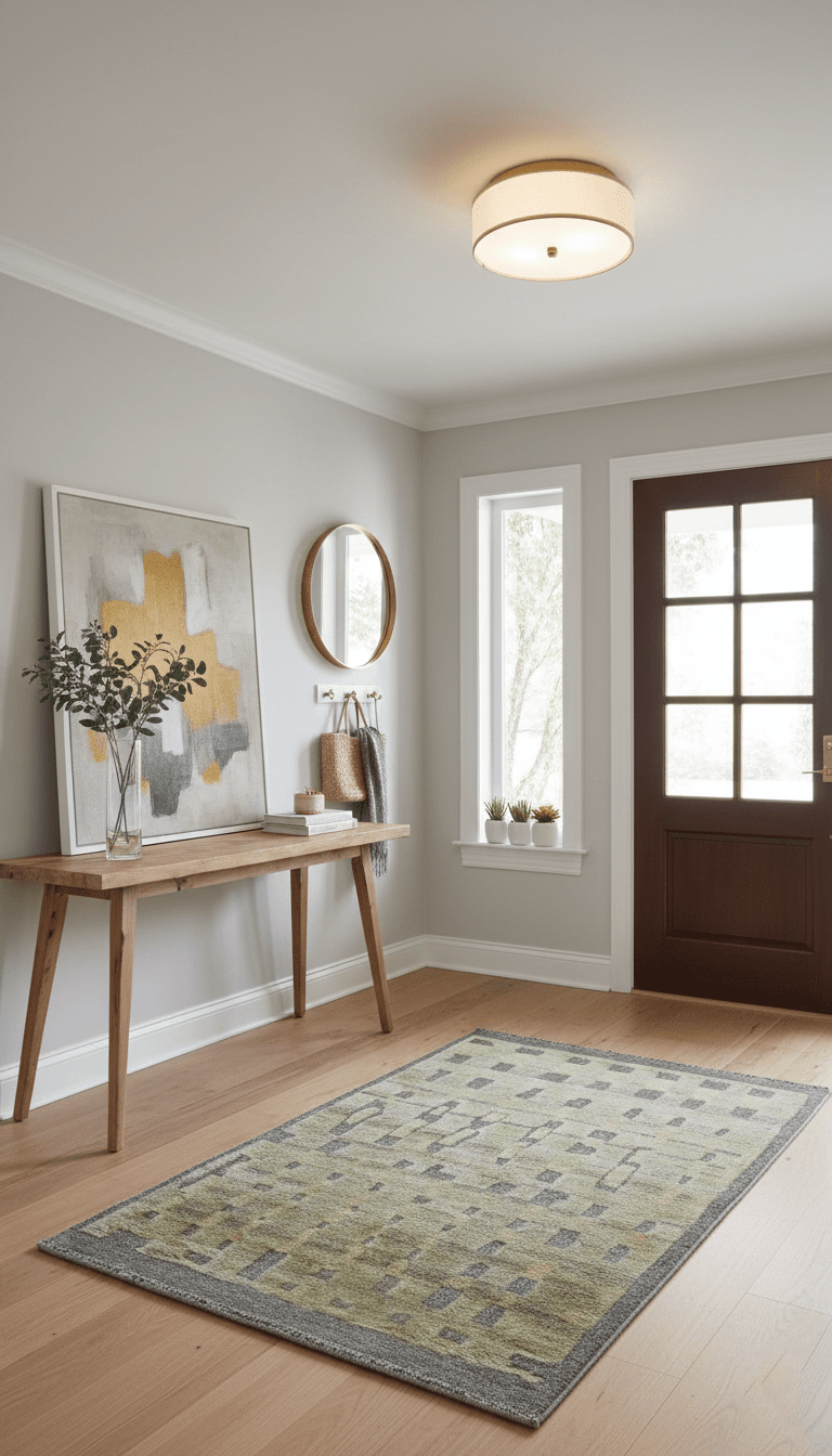 Custom Made Contemporary Design Gray And wheat Hand knotted wool Area Rug - The Rug Decor