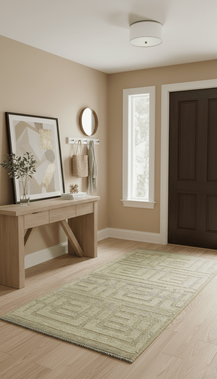 Custom Made Contemporary Design Gray And Wheat Hand knotted wool Area Rug - The Rug Decor