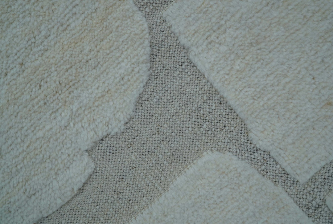Custom Made Contemporary Gray Hand Knotted Wool Area Rug - The Rug Decor