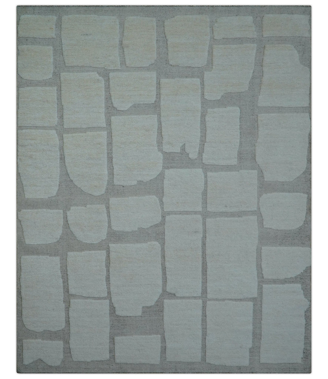 Custom Made Contemporary Gray Hand Knotted Wool Area Rug - The Rug Decor