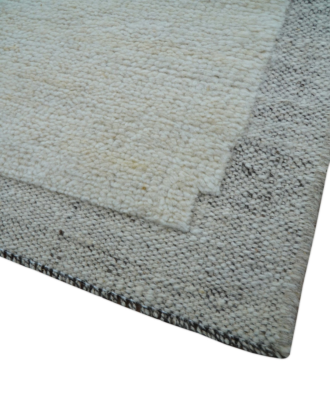 Custom Made Contemporary Gray Hand Knotted Wool Area Rug - The Rug Decor