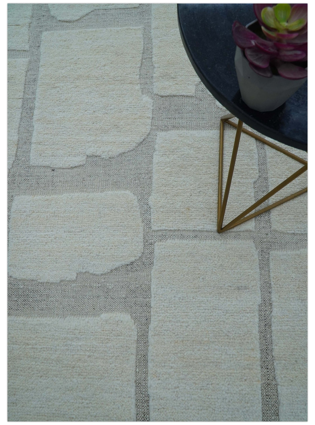 Custom Made Contemporary Gray Hand Knotted Wool Area Rug - The Rug Decor