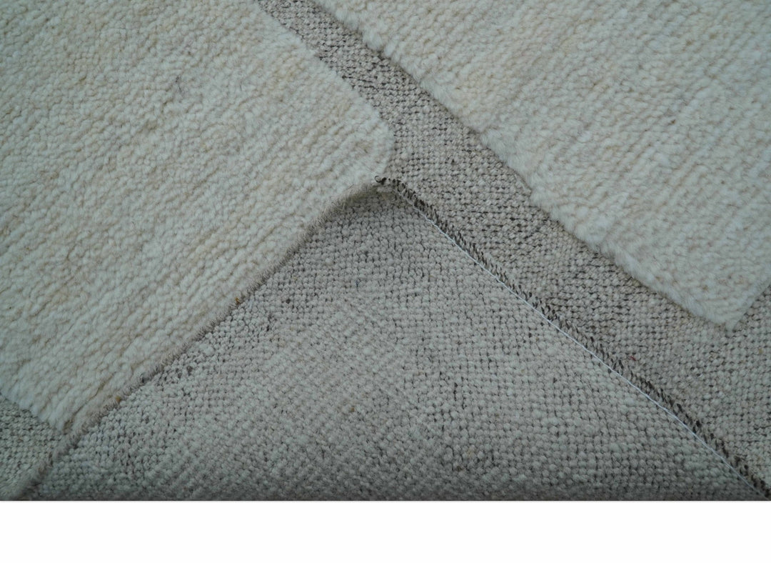 Custom Made Contemporary Gray Hand Knotted Wool Area Rug - The Rug Decor