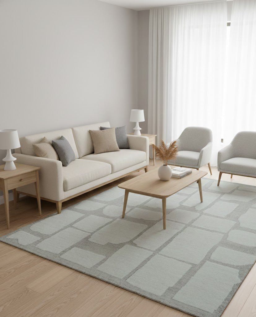 Custom Made Contemporary Gray Hand Knotted Wool Area Rug - The Rug Decor