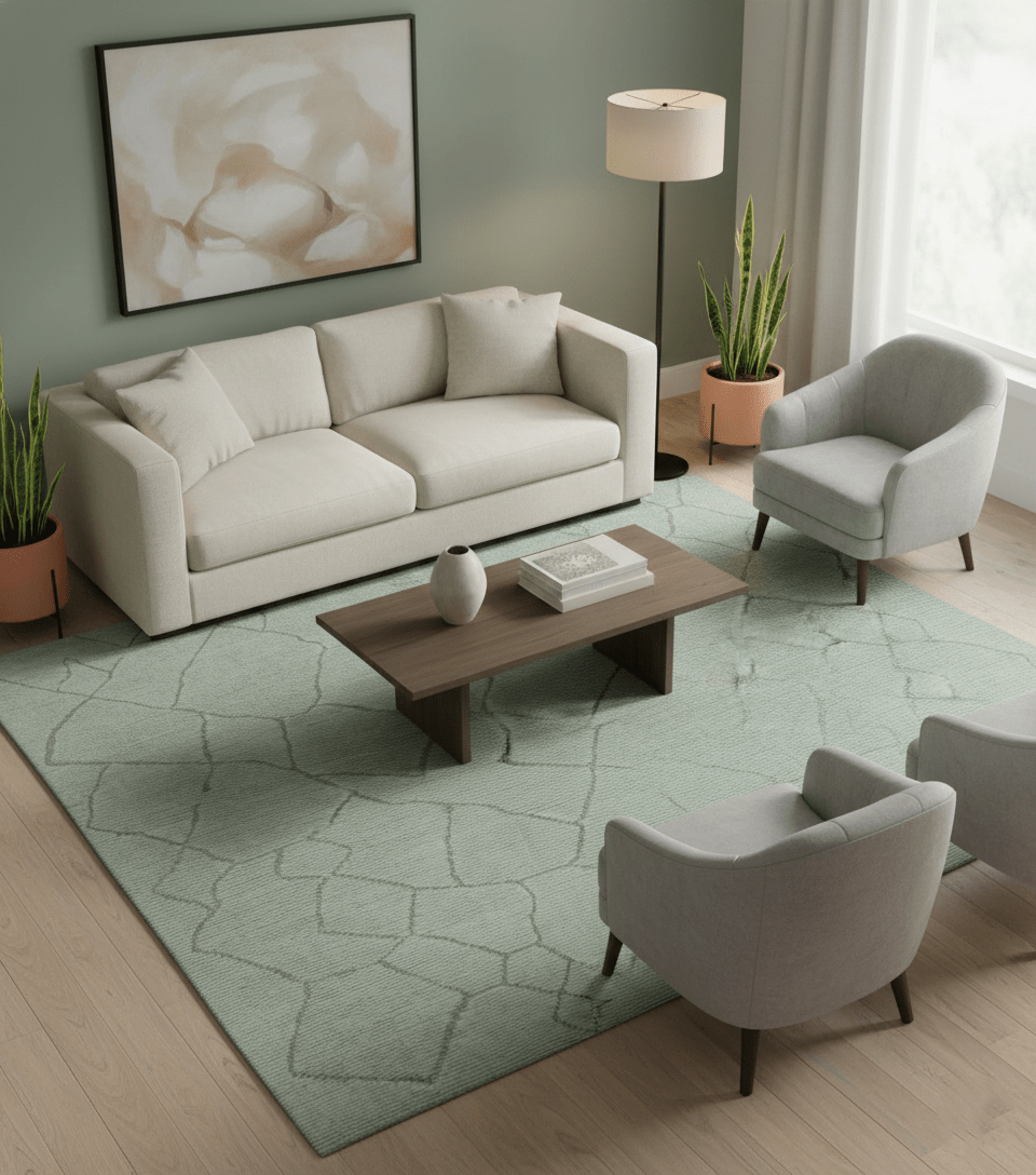 Custom Made Contemporary Pattern Brown And Ivory Hand Tufted Wool Area Rug - The Rug Decor