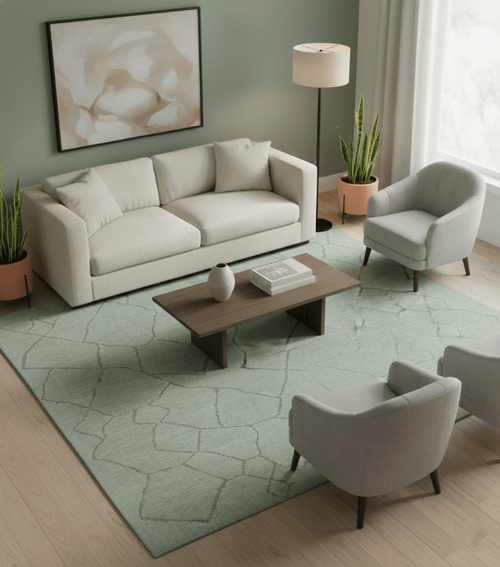 Custom Made Contemporary Pattern Brown And Ivory Hand Tufted Wool Area Rug - The Rug Decor