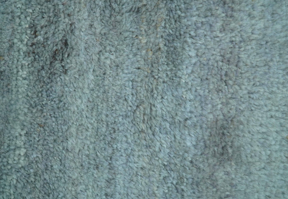 Custom Made Contemporary Solid Blueish Silver Hand knotted wool Area Rug - The Rug Decor