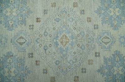 Custom Made Distressed Finished Beige and Gray Traditional mamluk design Low Pile wool Rug - The Rug Decor