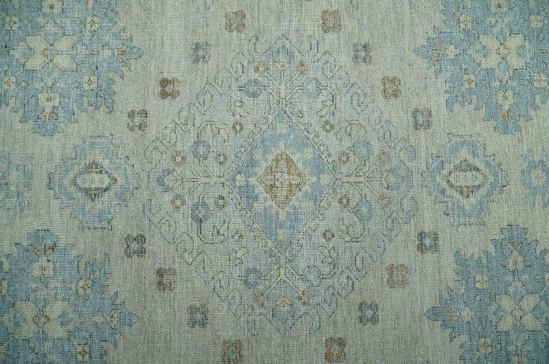 Custom Made Distressed Finished Beige and Gray Traditional mamluk design Low Pile wool Rug - The Rug Decor