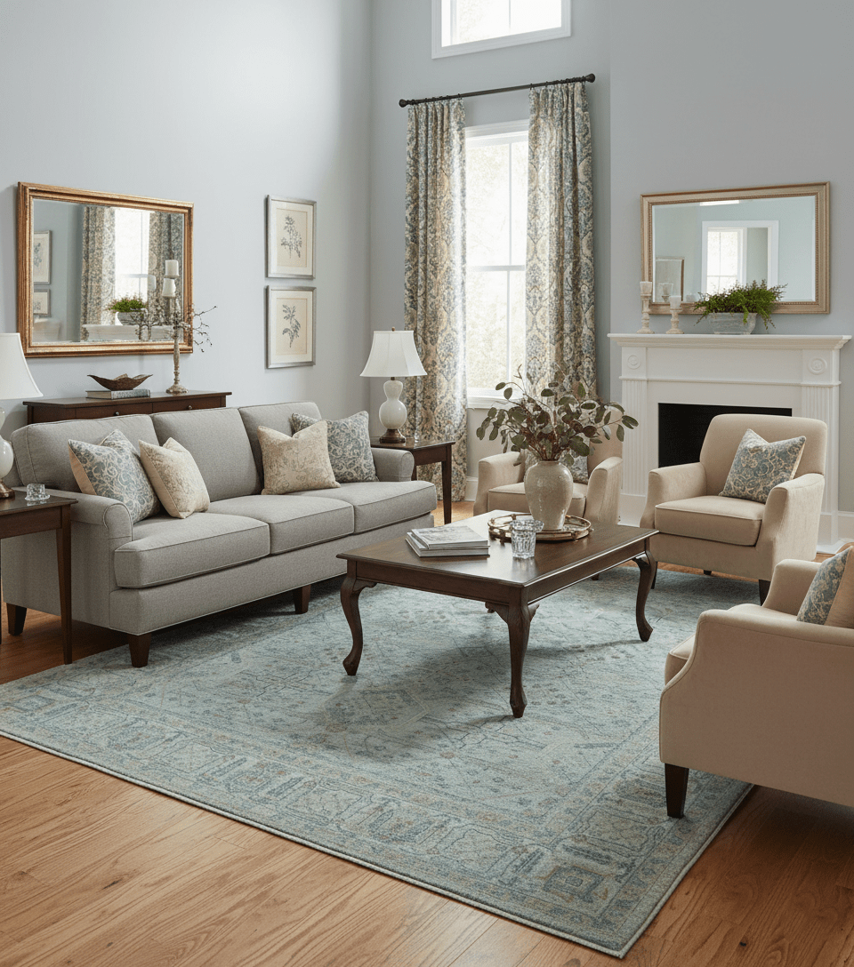 Custom Made Distressed Silver Blue Traditional Hand knotted Wool Area Rug - The Rug Decor