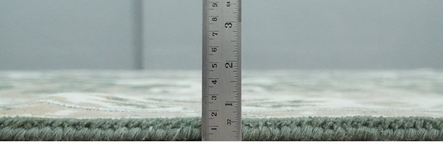 Custom Made Emerald Green Fine Hand knotted Wool Traditional Oushak Area Rug - The Rug Decor