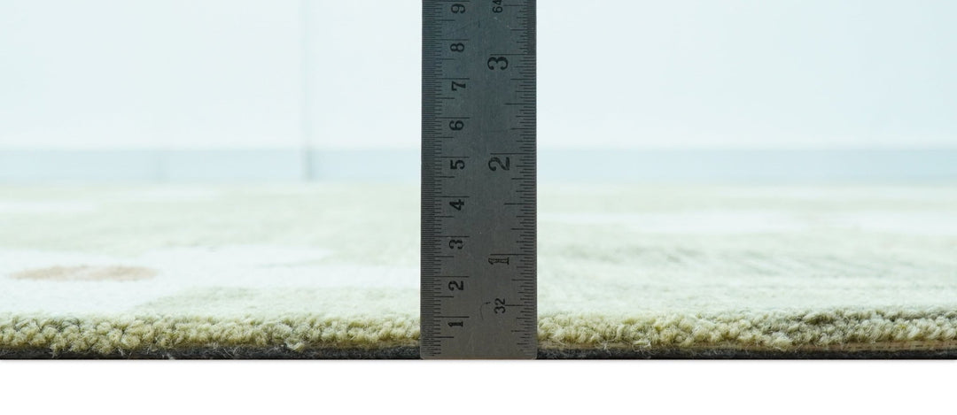 Custom Made Floral Olive Green Hand Tufted Wool Area Rug - The Rug Decor