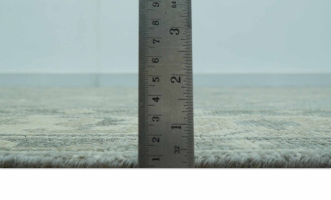 Custom Made Gray And Ivory Traditional Turkish Design Hand knotted Wool Area Rug - The Rug Decor