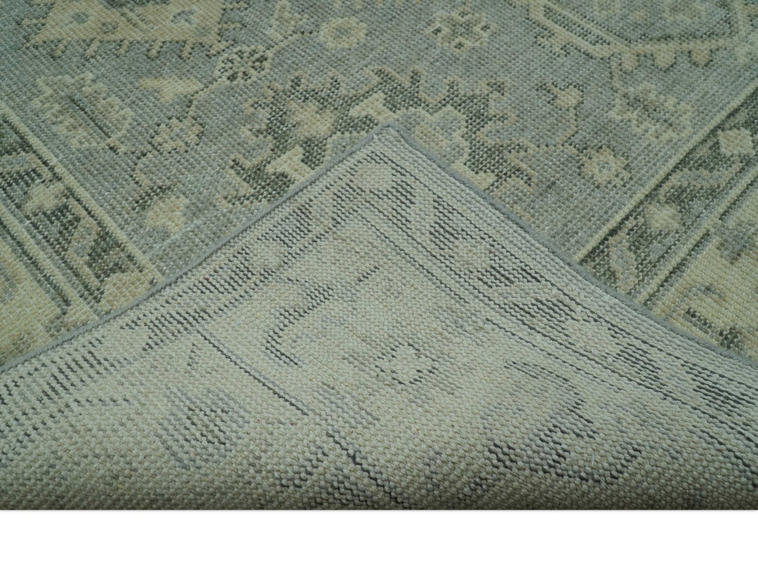 Custom Made Gray And Ivory Traditional Turkish Design Hand knotted Wool Area Rug - The Rug Decor