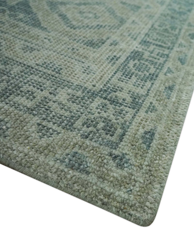 Custom Made Gray, Beige and Silver Hand Knotted Tribal Design wool area rug - The Rug Decor