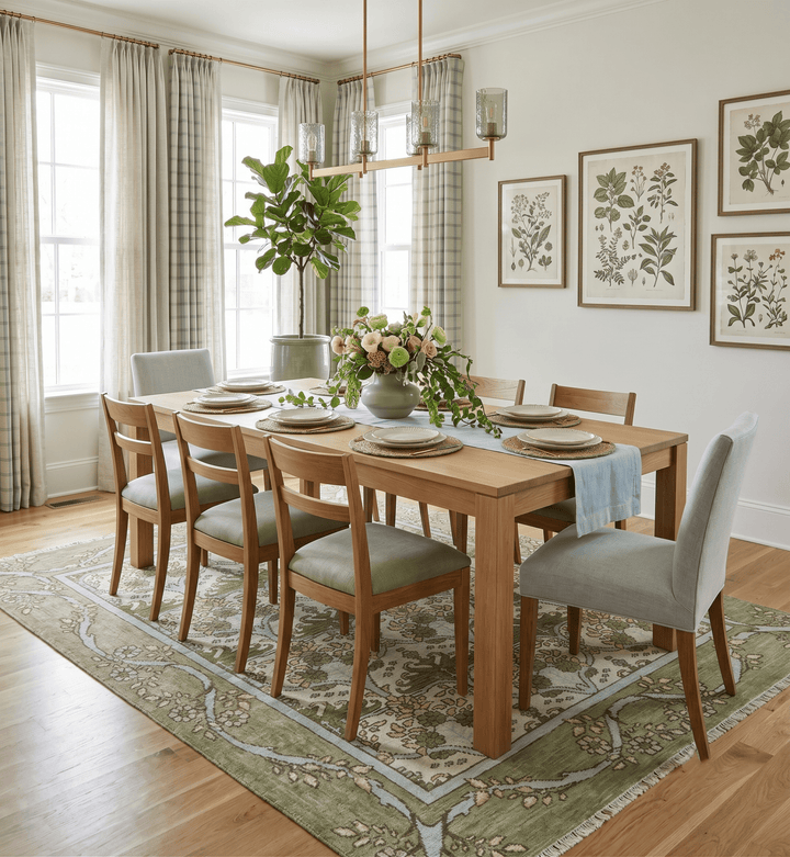 Custom Made Hand Knotted Ivory and Green Floral Traditional Style Wool Area Rug - The Rug Decor