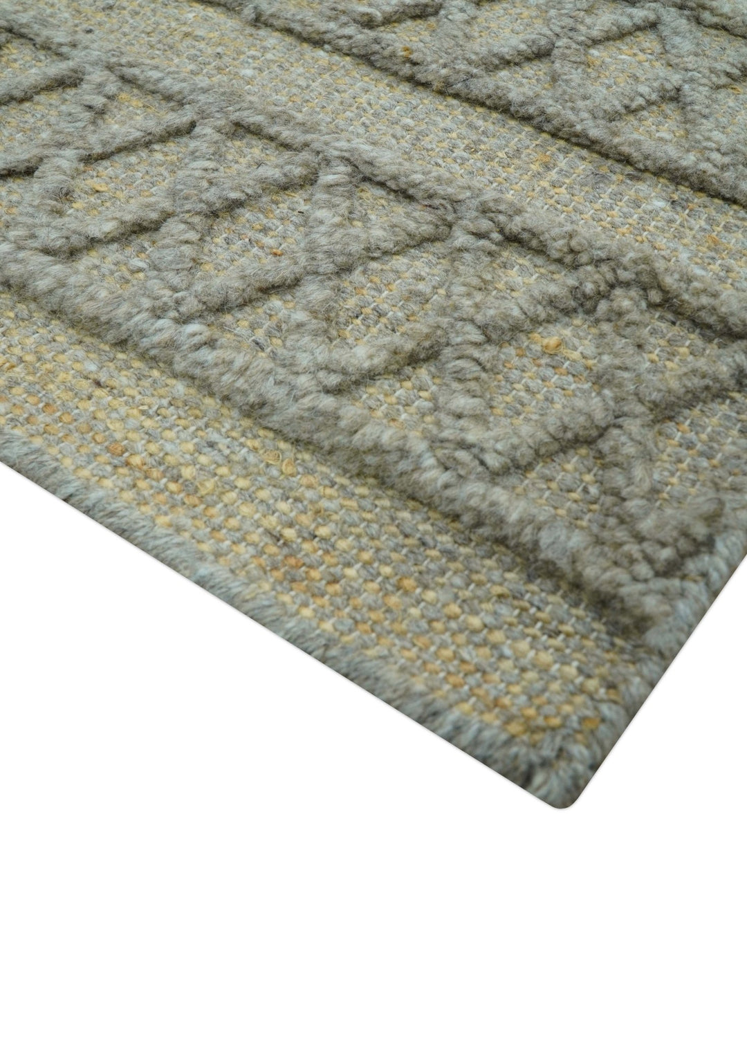 Custom Made Hand Knotted Modern Contemporary Gray Wool Area Rug - The Rug Decor