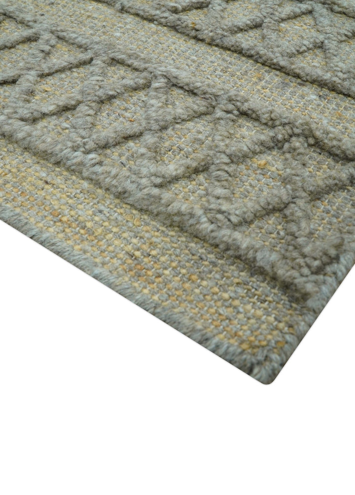 Custom Made Hand Knotted Modern Contemporary Gray Wool Area Rug - The Rug Decor