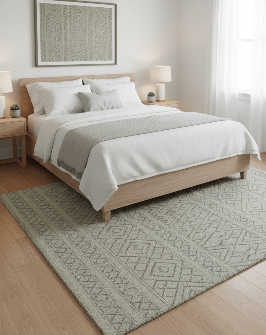 Custom Made Hand Knotted Modern Contemporary Gray Wool Area Rug - The Rug Decor