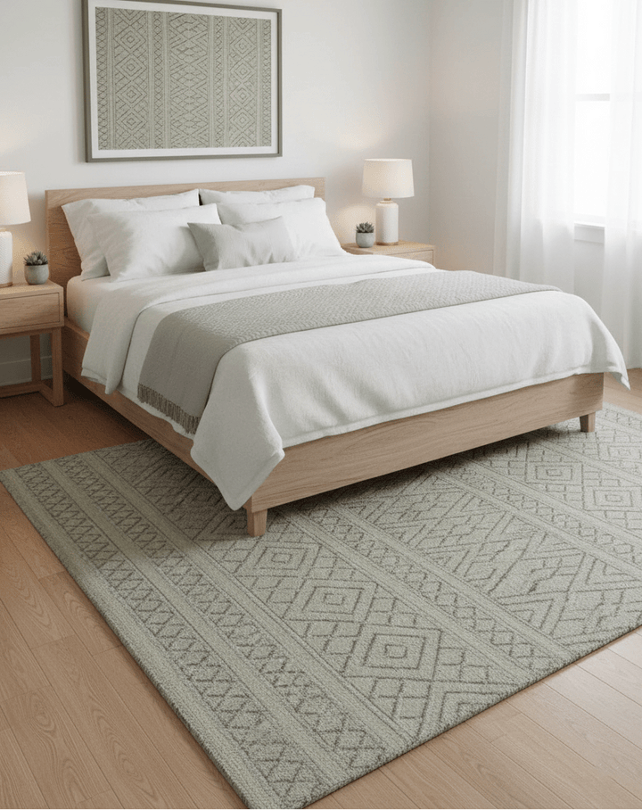 Custom Made Hand Knotted Modern Contemporary Gray Wool Area Rug - The Rug Decor
