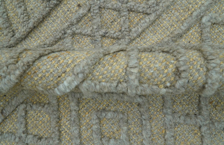 Custom Made Hand Knotted Modern Contemporary Gray Wool Area Rug - The Rug Decor