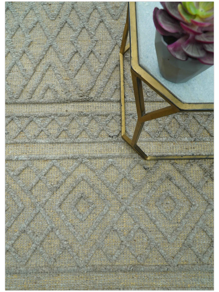 Custom Made Hand Knotted Modern Contemporary Gray Wool Area Rug - The Rug Decor
