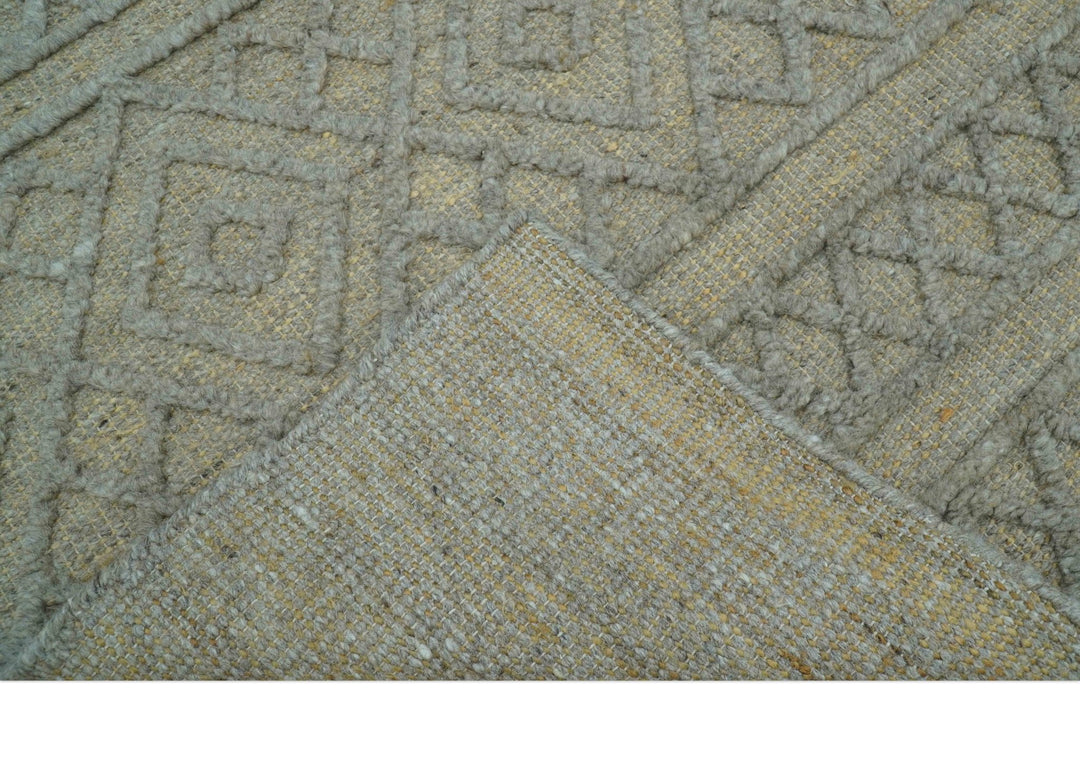 Custom Made Hand Knotted Modern Contemporary Gray Wool Area Rug - The Rug Decor