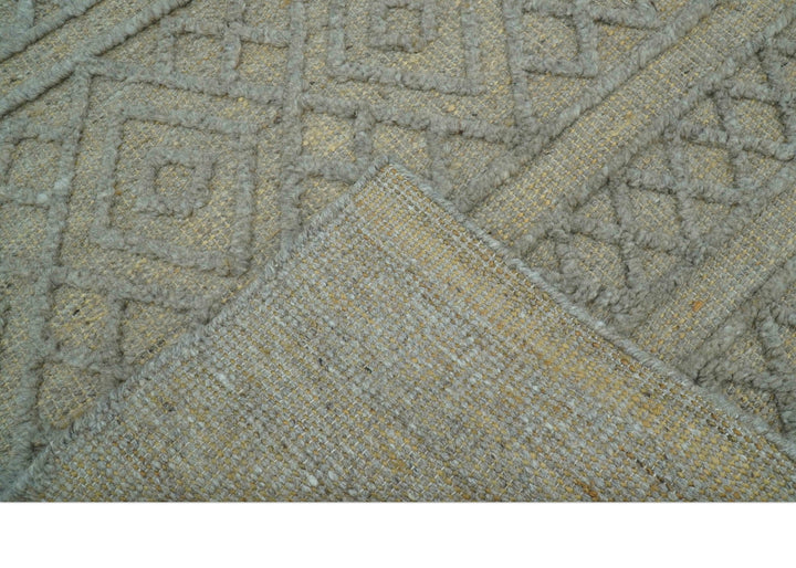 Custom Made Hand Knotted Modern Contemporary Gray Wool Area Rug - The Rug Decor