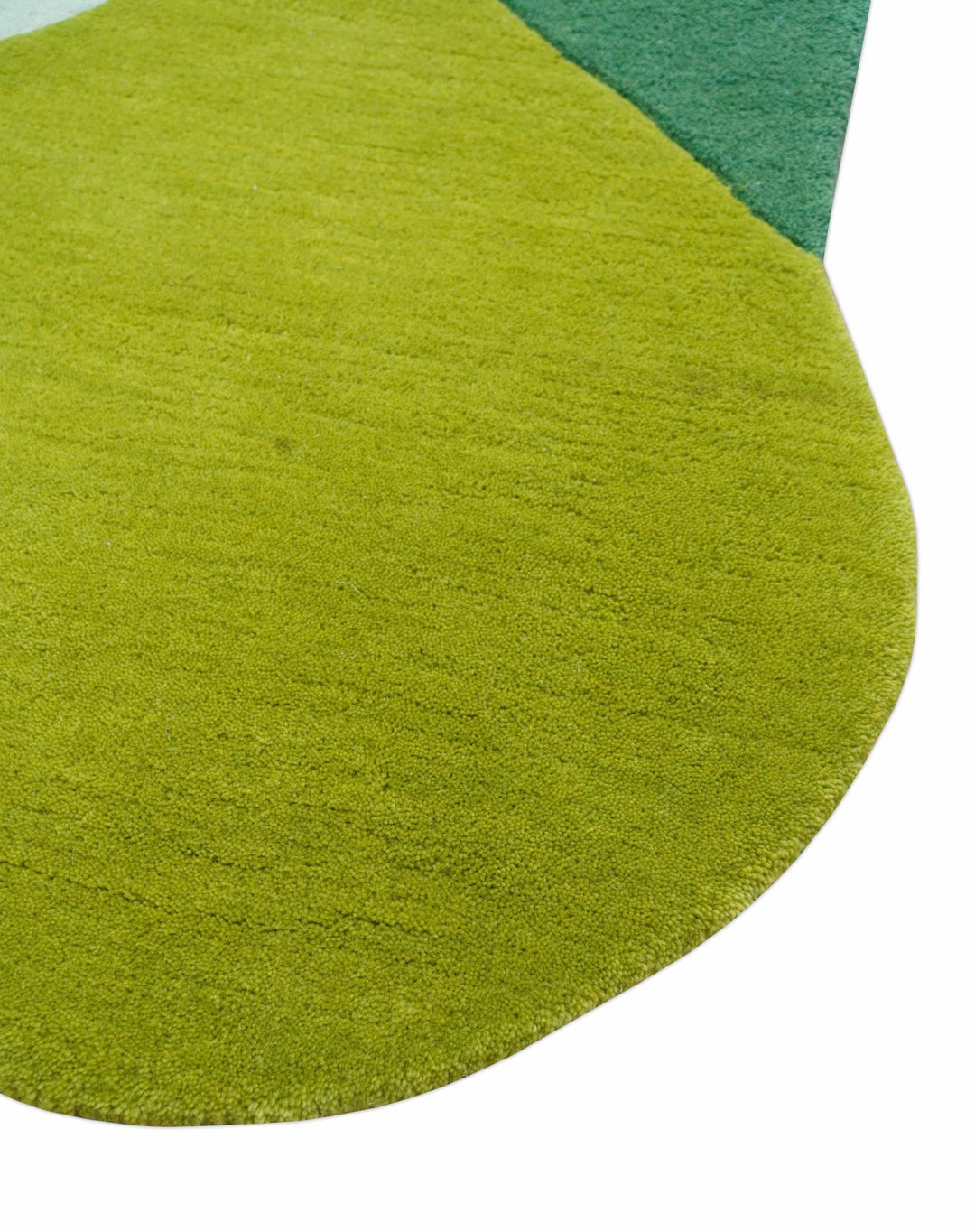 Custom Made Hand Tufted Green Modern Abstract Design Wool shape Rug - The Rug Decor