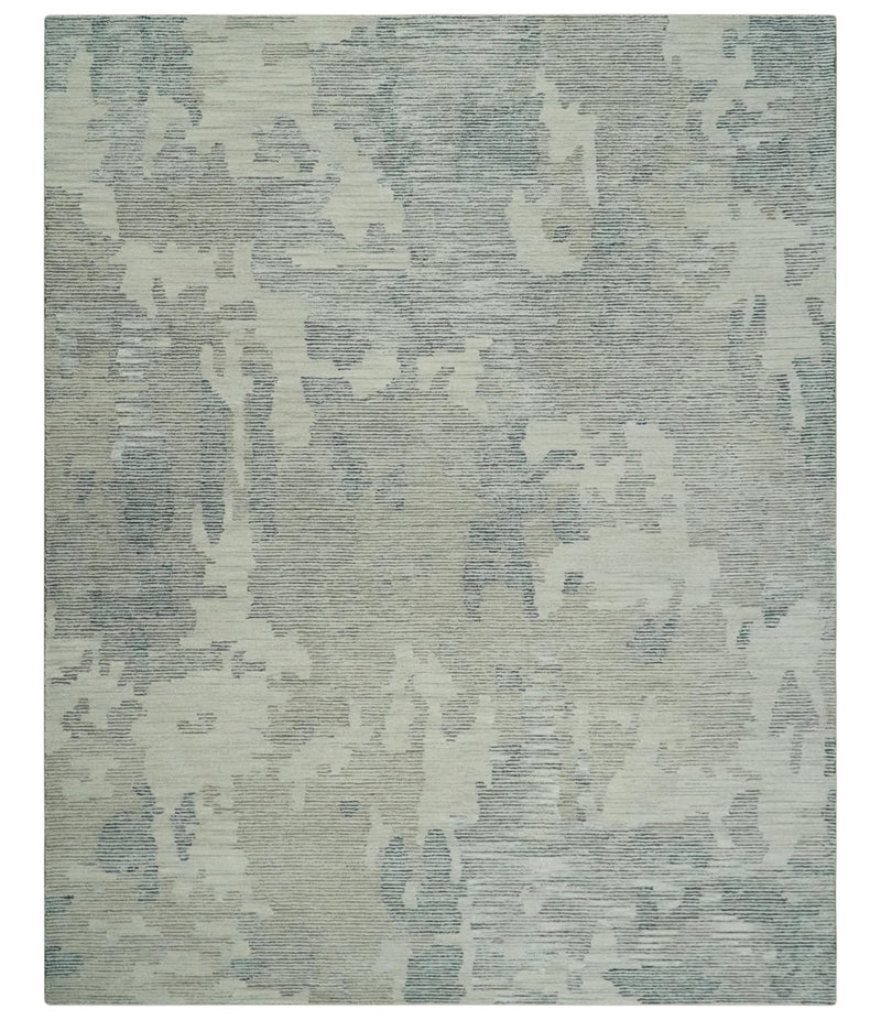 Custom Made Hand Tufted Ivory, Beige and Charcoal Modern Abstract Design Rug - The Rug Decor