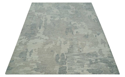 Custom Made Hand Tufted Ivory, Beige and Charcoal Modern Abstract Design Rug - The Rug Decor