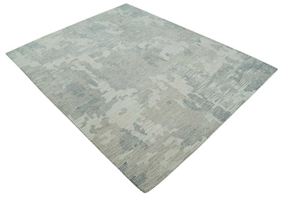 Custom Made Hand Tufted Ivory, Beige and Charcoal Modern Abstract Design Rug - The Rug Decor