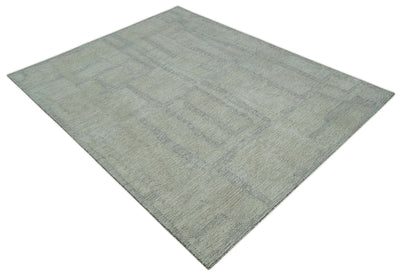 Custom Made Hand Tufted Ivory, Olive and Charcoal Modern Abstract Stripes Design Rug - The Rug Decor