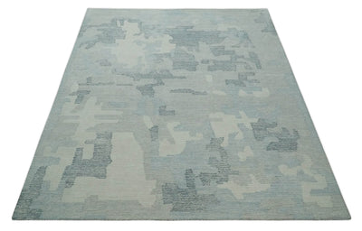 Custom Made Hand Tufted Ivory, Silver, Gray and Charcoal Modern Abstract Design Rug - The Rug Decor