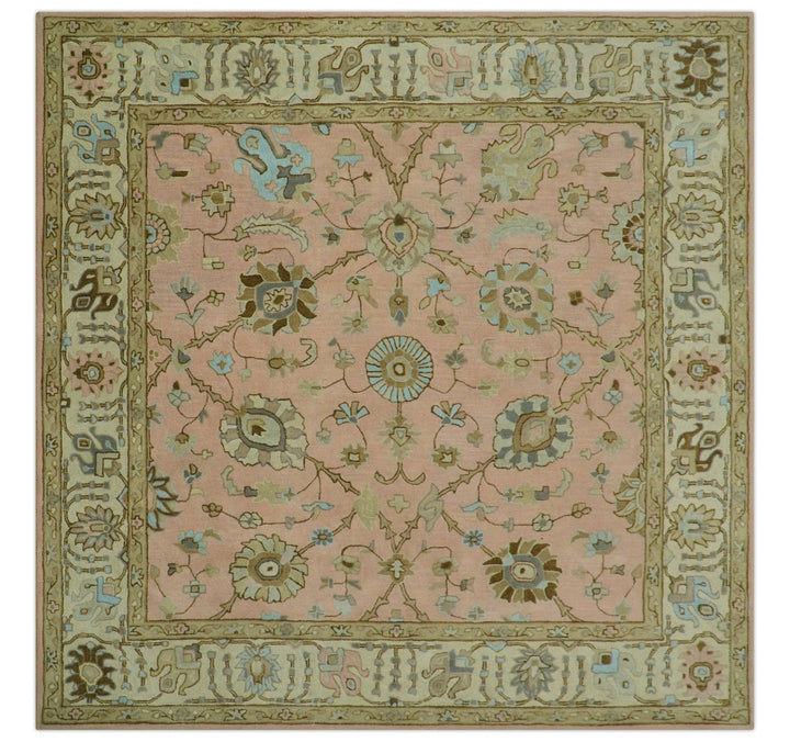 Custom Made Hand Tufted Peach Pink and Ivory Modern Colorful Oushak Rug, Kids, Living Room and Bedroom Rug - The Rug Decor