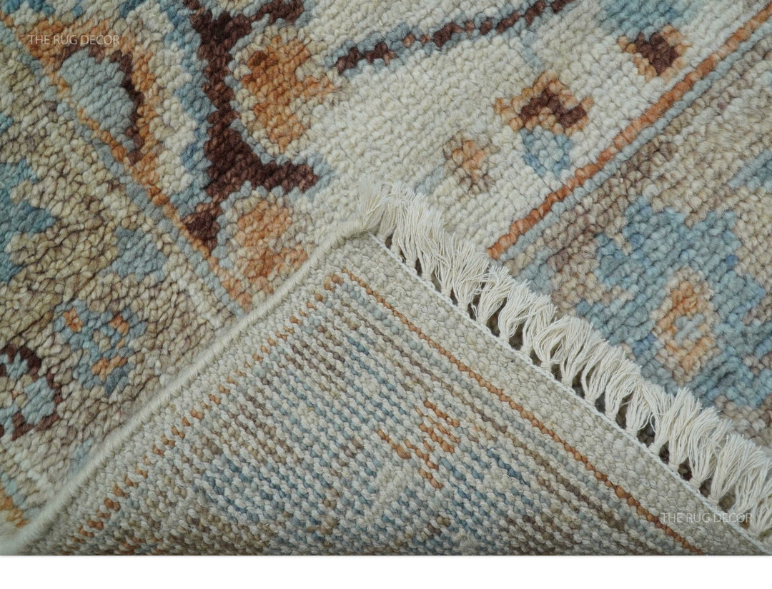Custom Made Ivory And Camel Traditional Hand Knotted Wool Rug - The Rug Decor
