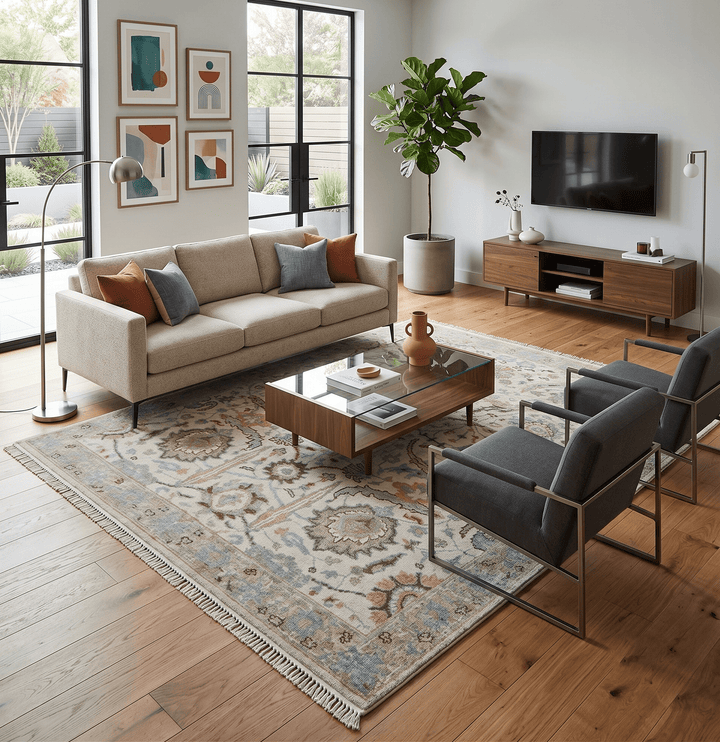 Custom Made Ivory And Camel Traditional Hand Knotted Wool Rug - The Rug Decor