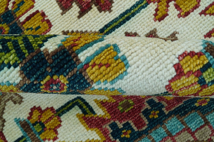 Custom Made Ivory And Maroon Traditional Floral Motifs Design Hand Knotted Wool Rug - The Rug Decor