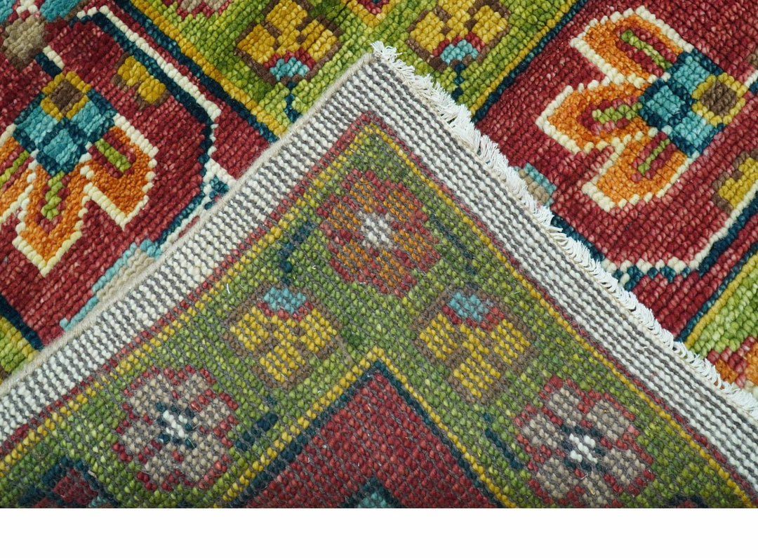 Custom Made Ivory And Maroon Traditional Floral Motifs Design Hand Knotted Wool Rug - The Rug Decor